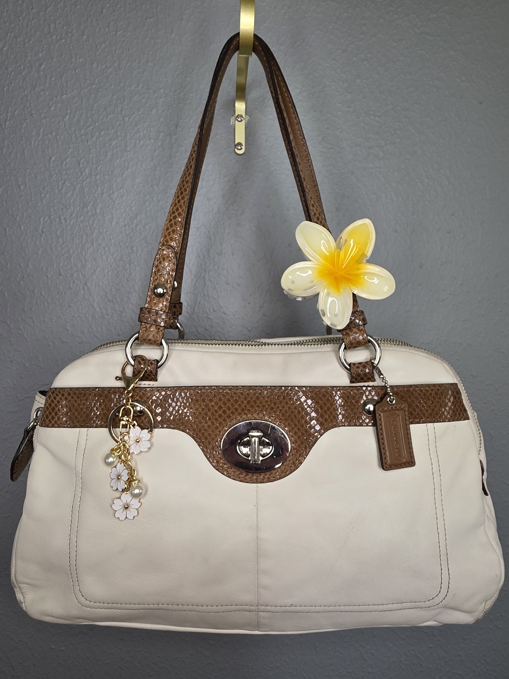 Coach Penelope White Leather Satchel